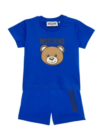 Moschino Baby Boy's & Little Boy's Teddy Bear T-shirt & Shorts Set In Blue