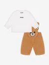 Moschino Baby Boys Bear Dungaree Set In White