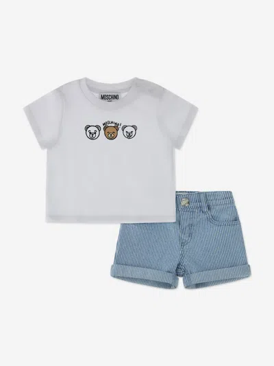 Moschino Baby Boys Bear Logo Short Set In Multi
