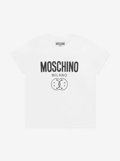 Moschino Baby Boys Milano Logo T-shirt In White