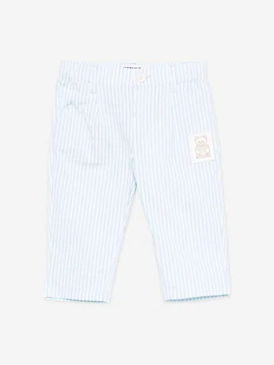 Moschino Kids'  Baby Boys Striped Teddy Bear Trousers In Blue