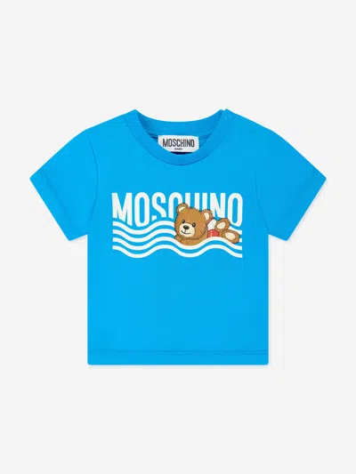 Moschino Kids'  Baby Boys Teddy Bear Logo T-shirt In Blue