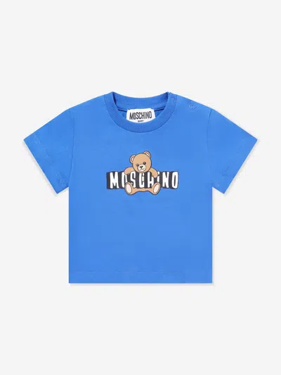 Moschino Baby Boys Teddy Bear Logo T-shirt In Blue