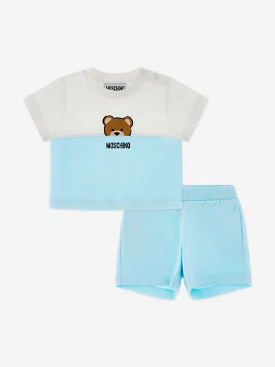 Moschino Baby Boys Teddy Bear Short Set In Blue