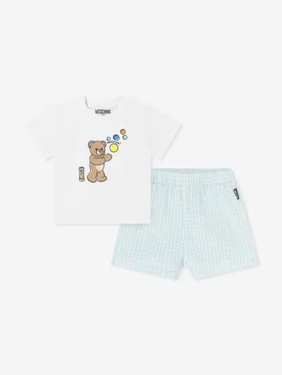 Moschino Baby Boys Teddy Bear Short Set In Blue