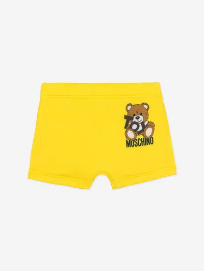 Moschino Baby Boys Teddy Logo Swim Shorts In Yellow