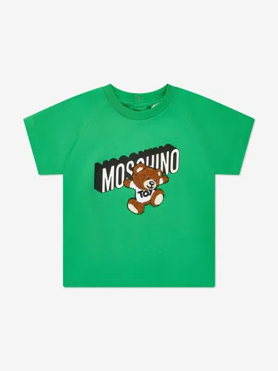 Moschino Baby Boys Teddy Logo T-shirt In Green