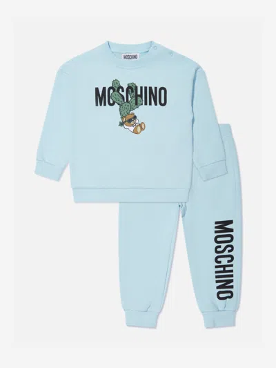 Moschino Baby Boys Teddy Logo Tracksuit In Blue