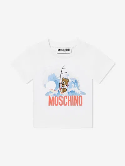 Moschino Kids'  Baby Boys Windsurfing Teddy T-shirt In White