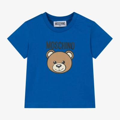 Moschino Baby Babies' Cobalt Blue Teddy Bear Cotton T-shirt