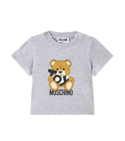 Moschino Baby Cotton Jersey T-shirts In Grey