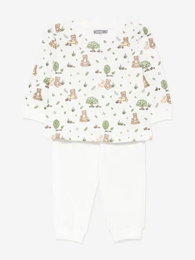 Moschino Kids' Baby Forest Teddy Bear Trouser Set In Multi