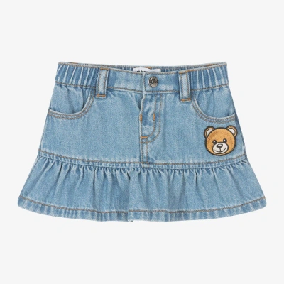 Moschino Baby Babies' Girls Blue Denim Teddy Bear Skirt