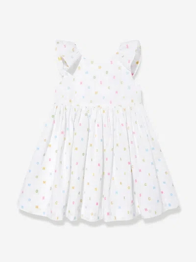 Moschino Baby Girls Letter Logo Dress In White