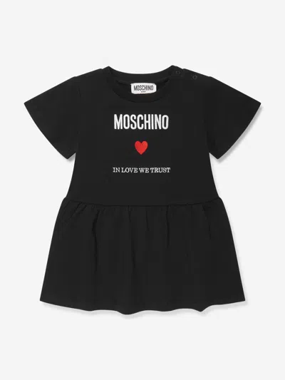 Moschino Baby Girls Logo Jersey Dress In Black