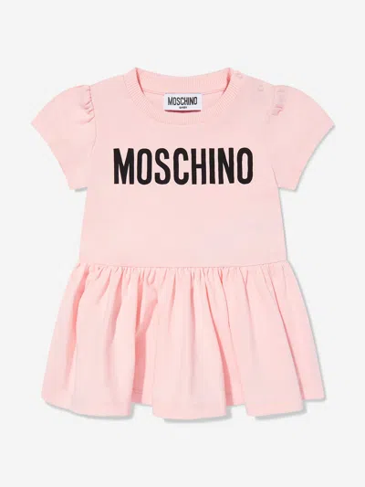 Moschino Baby Girls Logo Skater Dress In Pink