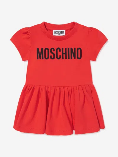 Moschino Baby Girls Logo Skater Dress In Red