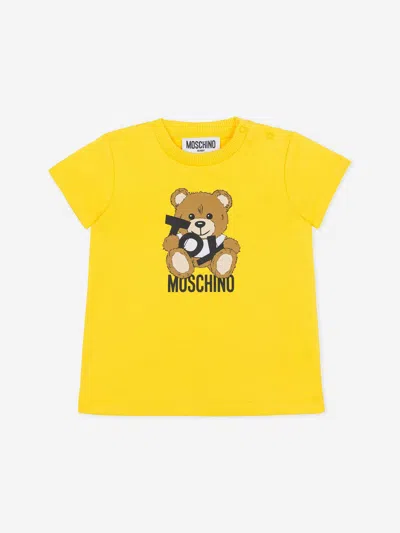Moschino Baby Girls Teddy Bear Jersey Dress In Yellow