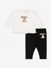 Moschino Baby Girls Teddy Bear Leggings Set In Black