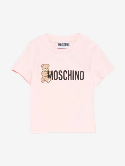Moschino Baby Girls Teddy Bear Logo T-shirt In Pink