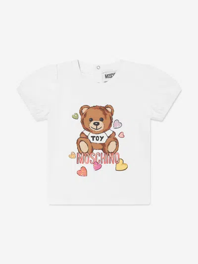 Moschino Baby Girls Teddy Bear T-shirt In White