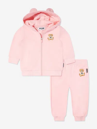 Moschino Kids'  Baby Girls Teddy Bear Tracksuit In Pink