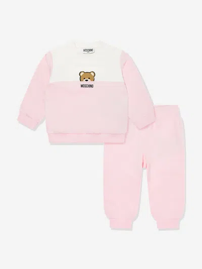 Moschino Kids'  Baby Girls Teddy Bear Tracksuit In Pink