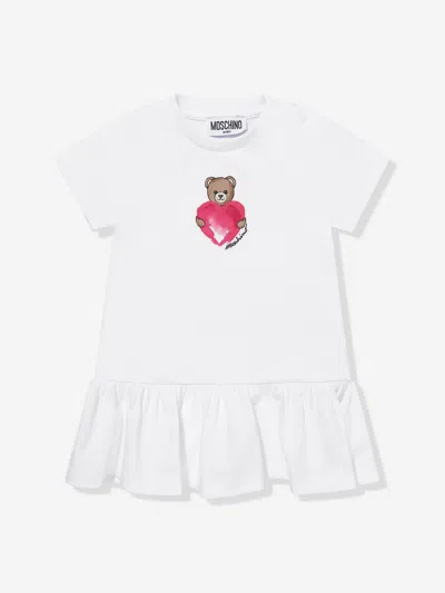 Moschino Baby Girls Teddy Heart Dress In White