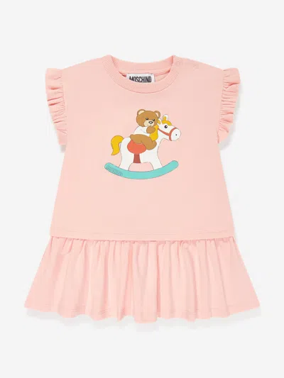 Moschino Baby Girls Teddy Rocking Horse Dress In Pink