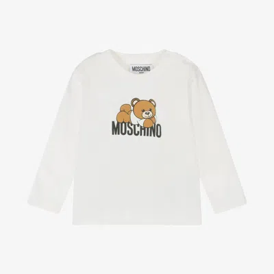 Moschino Baby Babies' Ivory Teddy Bear Cotton Top In White