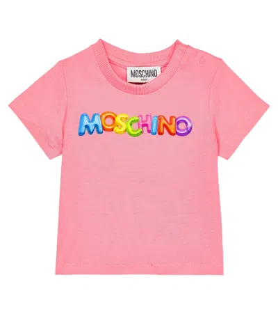 Moschino Baby Logo Cotton-blend T-shirt In White