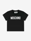 Moschino Black T-shirt For Babykids With Logo In Black