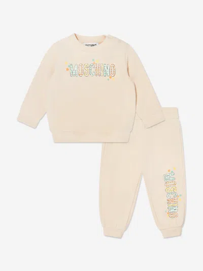 Moschino Kids' Logo Tracksuit In Beige