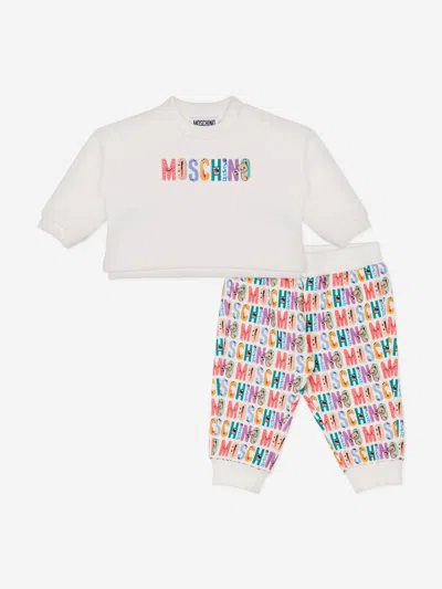 Moschino Baby Logo Tracksuit In White