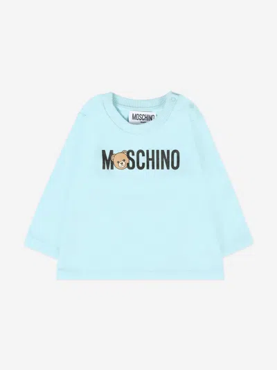 Moschino Kids' Baby Long Sleeve Logo T-shirt In Multi