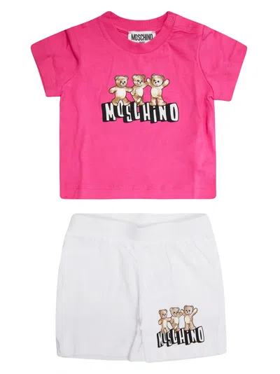 Moschino Baby Mini Complete Outfit With T-shirt And Shorts In Multi