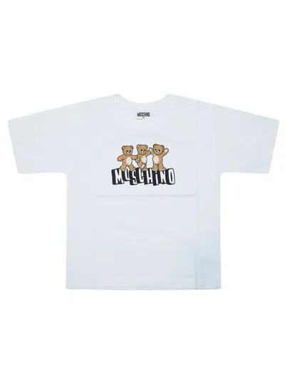 Moschino Baby Mini Playful Short Sleeve T-shirt In Bianco
