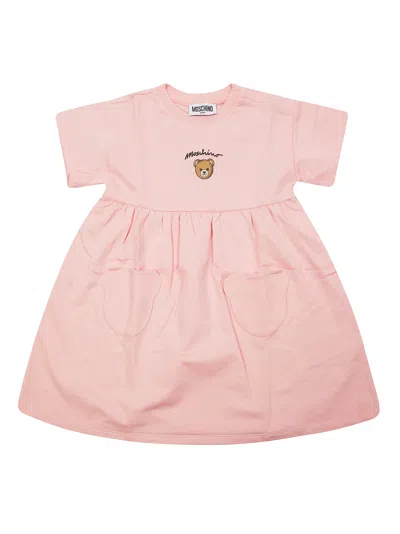 Moschino Baby Mini Short Sleeve Bear Convenience Suit In Pink