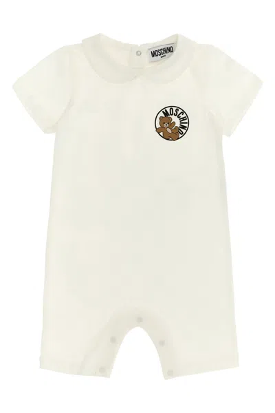 Moschino Baby 'moschino Teddy Bear' Jumpsuit In White
