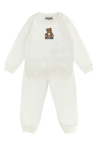 Moschino Baby 'moschino Teddy Bear' Sweatshirt + Joggers Set In White