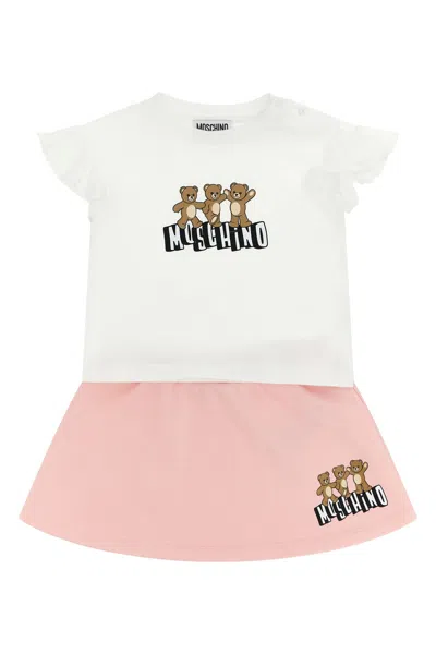 Moschino Baby 'moschino Teddy Bear' T-shirt + Skirt Set In Multi