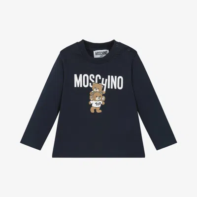Moschino Baby Navy Blue Cotton Baby Top