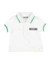 Moschino Baby Newborn Boy Polo Shirt White Size 3 Cotton, Elastane In White