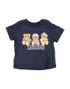 Moschino Baby Newborn Boy T-shirt Midnight Blue Size 3 Cotton In Blue