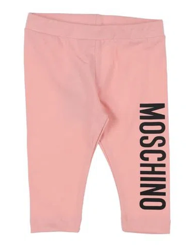 Moschino Baby Newborn Girl Leggings Light Pink Size 3 Cotton, Elastane