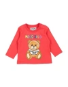 Moschino Baby Newborn Girl T-shirt Red Size 3 Cotton, Elastane