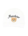 Moschino Baby Newborn Hat Cream Size 3 Cotton, Elastane, Polyester In White