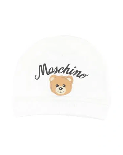 Moschino Baby Newborn Hat Cream Size 3 Cotton, Elastane, Polyester In White