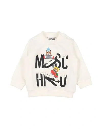 Moschino Baby Newborn Sweatshirt White Size 3 Cotton, Elastane, Wool, Acrylic, Polyamide In White