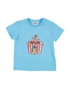 Moschino Baby Newborn T-shirt Azure Size 3 Cotton, Elastane In Blue